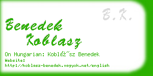 benedek koblasz business card